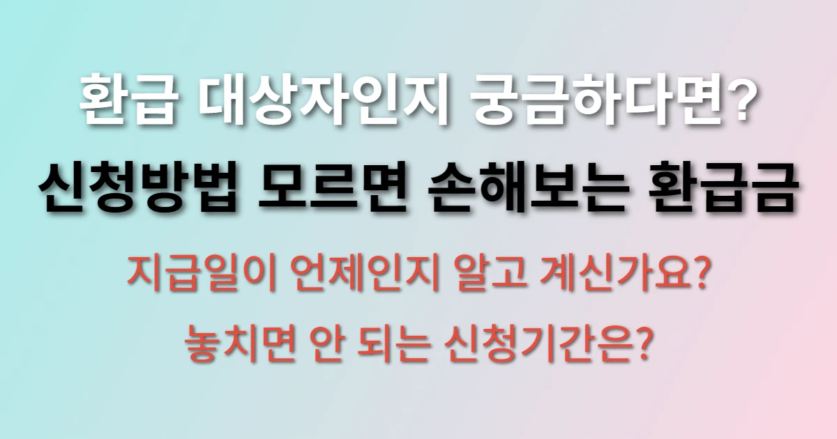 본인부담상한제 환급 신청방법 및 대상 조회 (+지급일, 지급시기, 신청기간)