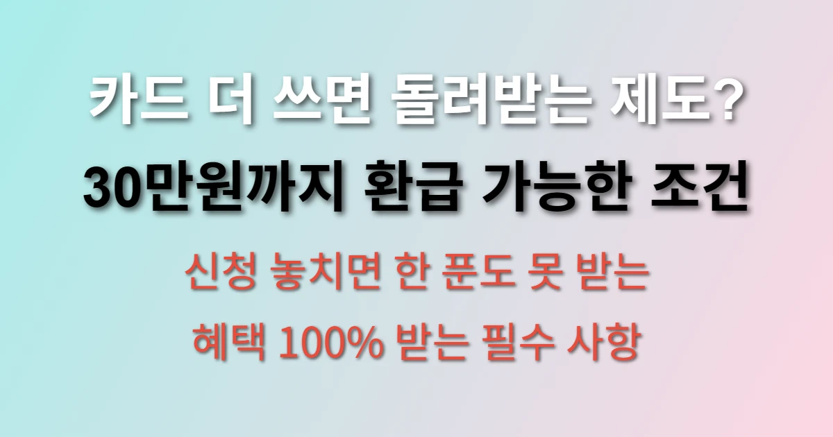 30만원 환급받는 상생페이백 신청방법 및 사용처 (+ 조회 방법)