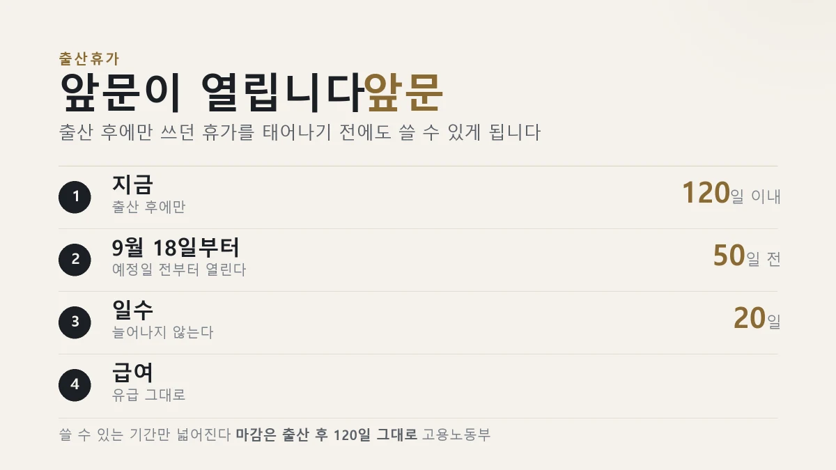 배우자 출산휴가 사용 시점 확대를 정리한 표