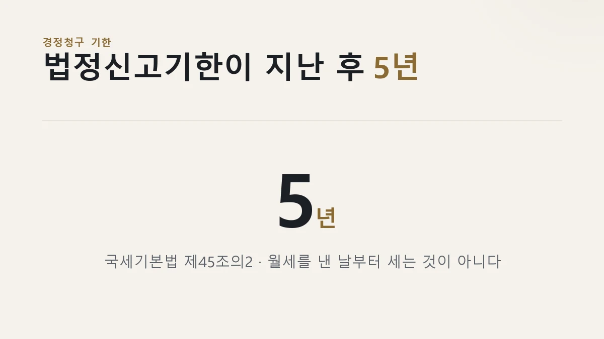 경정청구 기한이 법정신고기한이 지난 후 5년이라는 것을 보인 카드