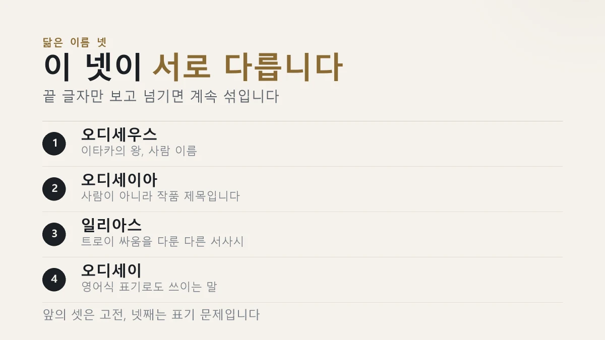 오디세우스 오디세이아 일리아스 오디세이 네 이름을 가른 카드