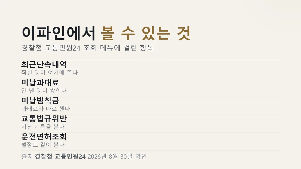 이파인 조회 메뉴