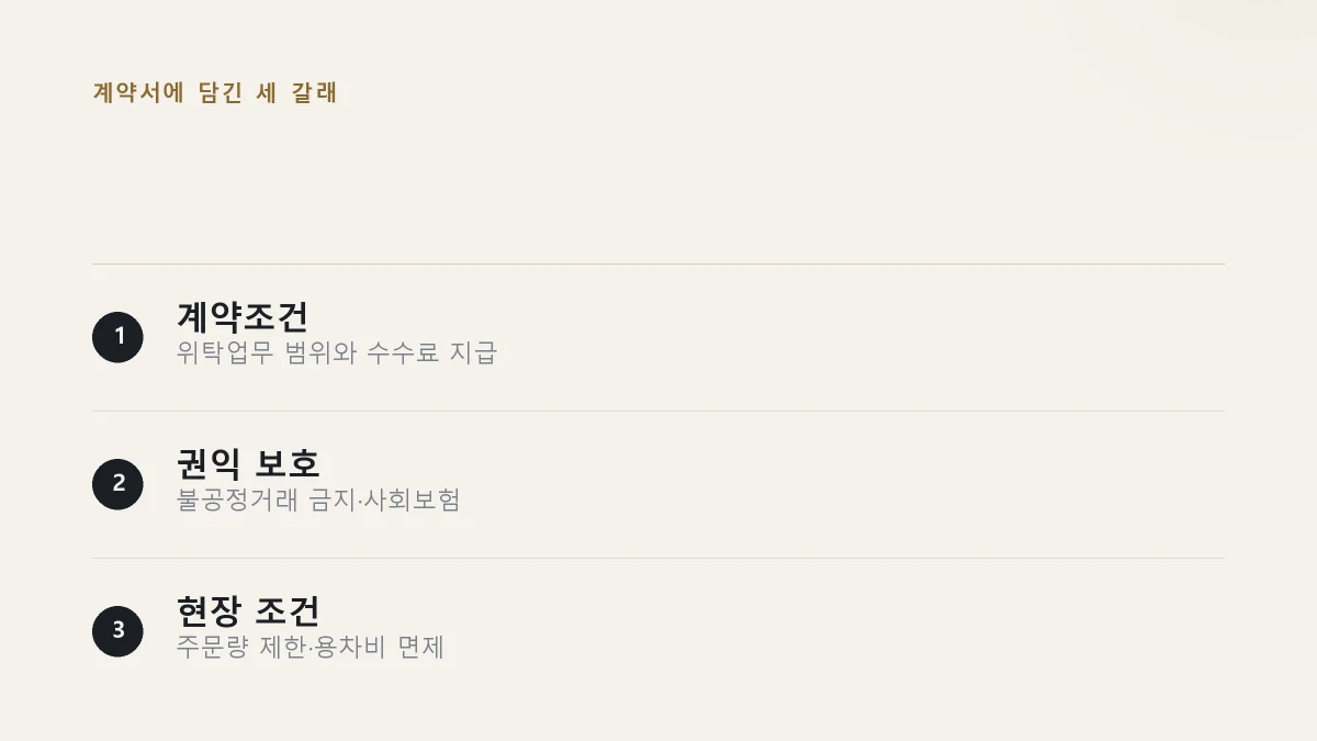 표준계약서에 담긴 세 갈래 내용을 정리한 그림