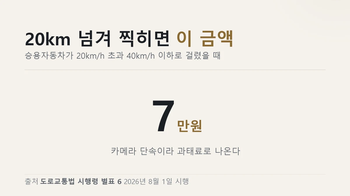 20km 초과 구간의 과태료
