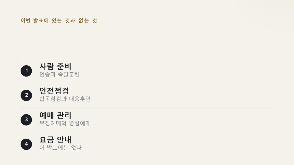 이번 발표에 담긴 내용과 빠진 내용을 정리한 그림