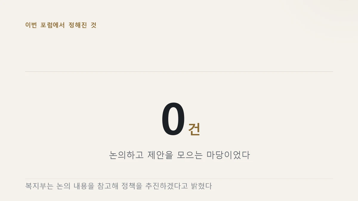 이번 포럼에서 확정된 사항이 없다는 것을 보여주는 그림