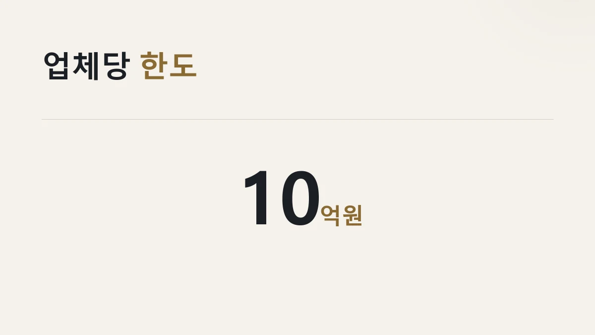 업체당 최대 10억원까지 지원하고 금리를 최대 1.5퍼센트포인트 우대한다는 것을 정리한 그림