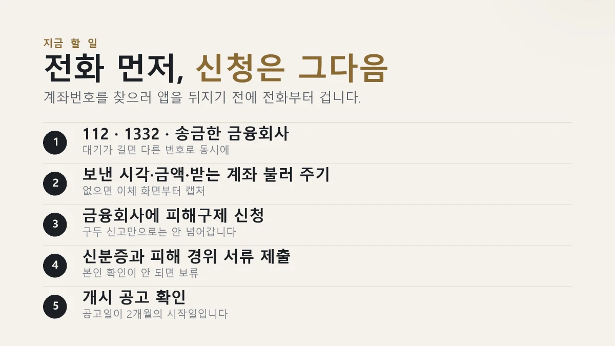 보이스피싱 피해 직후 신고와 피해구제 신청 5단계