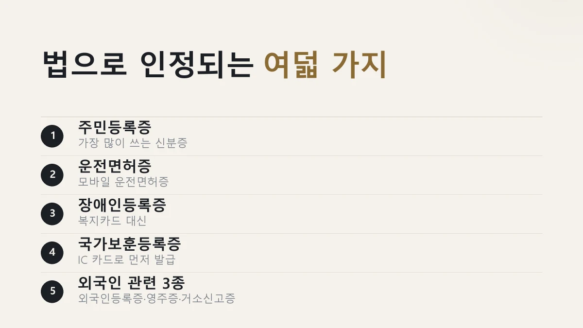 전자정부법에 따라 발급되는 모바일신분증 종류를 정리한 그림