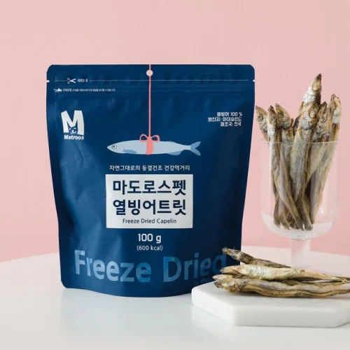 [고양이의날]마도로스펫 열빙어트릿 100g(대용량) 동결건조간식 강아지 고양이열빙어