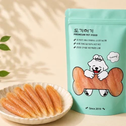 도기머기 강아지 수제 간식 부드러운 소프트 노견 아기 반려견 말랑 닭안심 육포