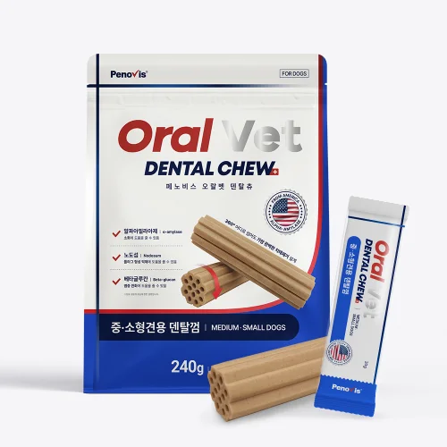 페노비스 강아지 껌 덴탈츄 치석제거 오랄벳 덴탈츄 중소형견, 240g, 1개