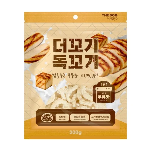 더독 오븐베이크 강아지 간식 더꼬기 독꼬기 우유맛, 200g, 1개