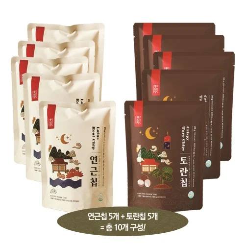 풍심당 더 맛있는 연근칩 5개, 토란칩 5개 (25gx10)