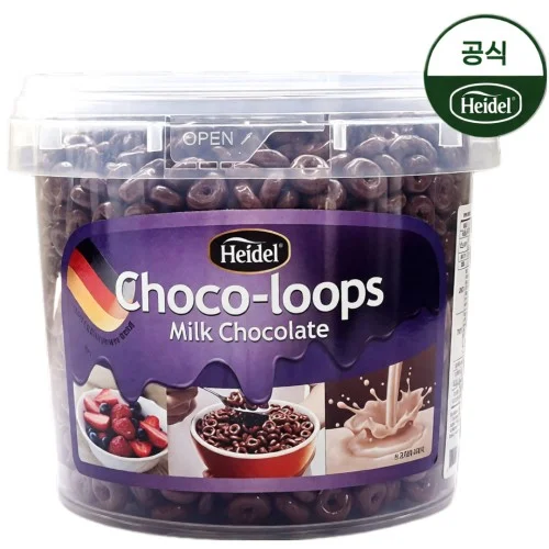 하이델 밀크 초코룹스 초코링 시리얼 그릭요거트 토핑 아이스크림 디저트 650g, 1개