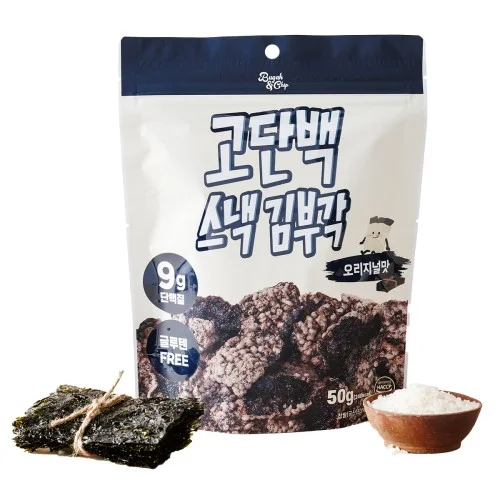부각앤칩 다이어트과자 저당 고단백 김스낵 5종 50g (최소 4봉) 남원 찹쌀 수제 간식