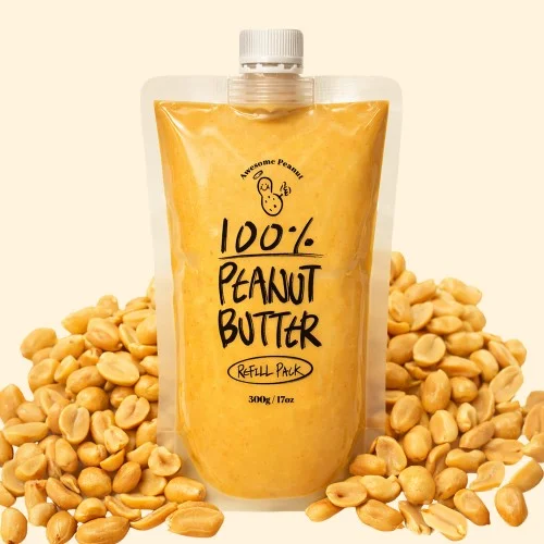 어썸 피넛 100% 땅콩버터 스프레드 땅콩잼 스무스, 500g, 1개