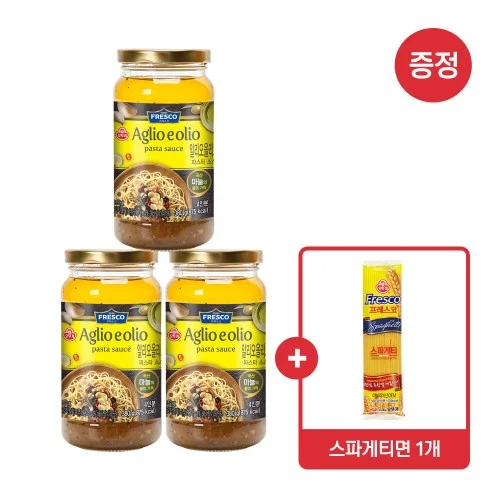 [스파게티면 500g 1개 증정] 오뚜기 프레스코 알리오올리오 파스타 소스 380g 3개