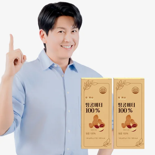 한포유 짜먹는 피넛버터 땅콩버터 100% 스틱 20g, 7포, 2개