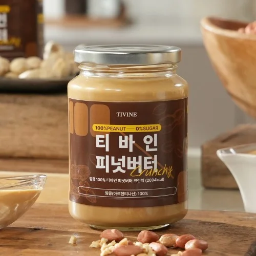 무가당 땅콩버터 100% 땅콩잼 피넛버터 국내제조 크런치, 450g, 1개