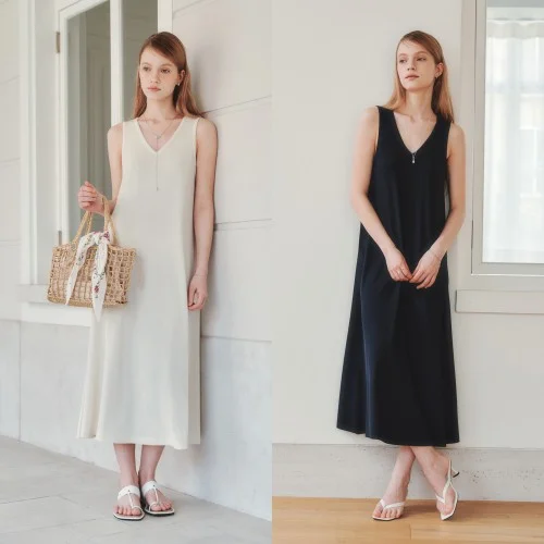 [제로스트릿][2컬러] 플리츠 슬리브리스 원피스 PLEATED SLEEVELESS ONE-PIECE