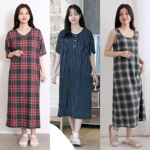 홈원피스 플리츠 주름 랩 롱 빅사이즈 냉장고 원피스 나시 홈드레스