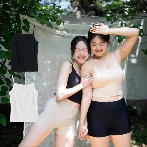 끈나시 여성 면 모달 데일리 이너 나시 티 티셔츠 빅사이즈 크롭 브라 탑