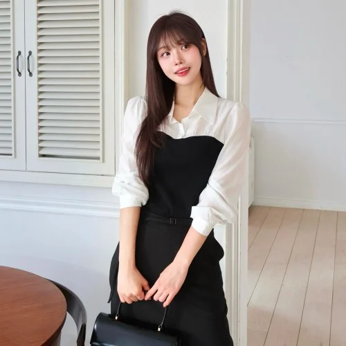 [뉴미PICK] [N배송] 로엠 뷔스티에 매칭 블라우스 RMBLG24NT4