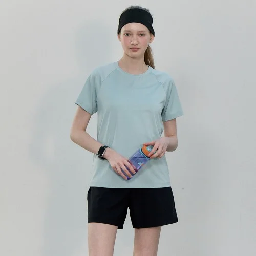 베이직하우스 2SET 여성 쿨 브리즈 에어드라이 기능성 라글란 반팔 티셔츠