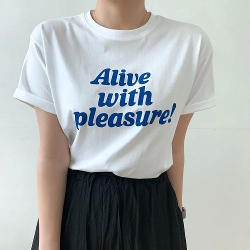 레터링티셔츠 모달티 여성반팔티