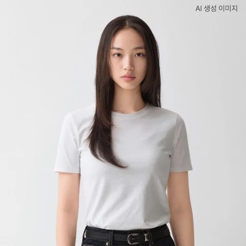 [코튼스판] 스파오 세미 크롭 슬림 반팔티 SPRWG25G01