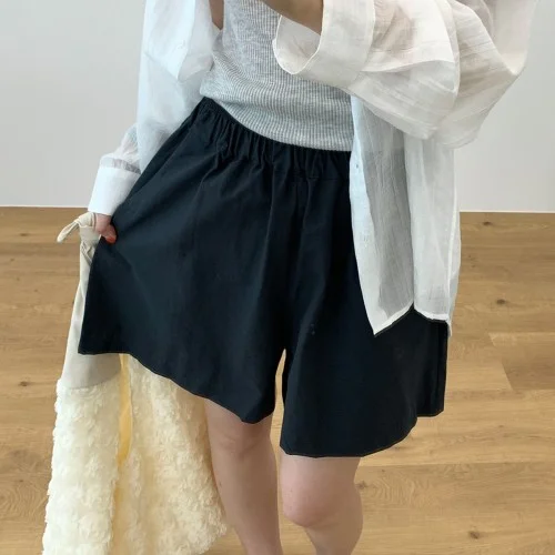 무브 숏팬츠 여름 소프트 코튼 나일론 4부 하체커버 빅사이즈 반바지 웨어링무드 (4c)