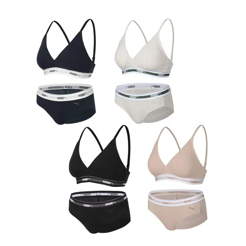 푸마 노와이어 프리미엄 코튼터치 브라팬티 4set
