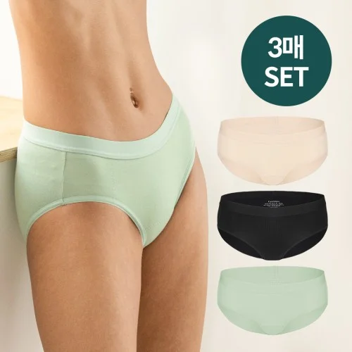 [네이버단독] 싸이클린 질염팬티 노라이너 세모 3매 SET 여성 면팬티