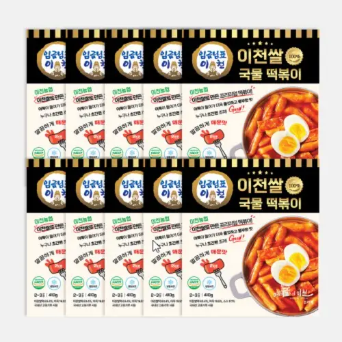 이천쌀 국물 옛날떡볶이 밀키트 즉석 쌀떡볶이 분식 업소용 대용량 국내산 410g, 10개