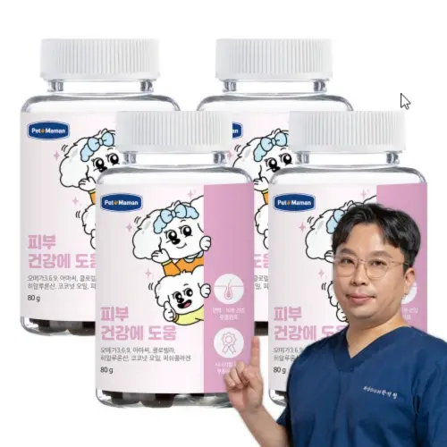 [고양이의 날] 펫또마망 프리미엄 강아지 영양제 면역력 피부 피모 모질 보습, 80g, 4개