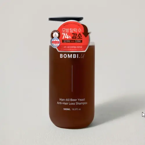 봄비유 한올 맥주효모 바이오틴 지성 카페인 두피케어 탈모 완화 쿨링 샴푸 500ml, 1개