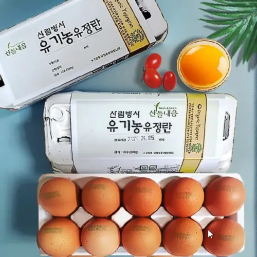 NON GMO 유기농 유정란 난각번호 1번 계란 산림농원 무항생제 대란 초란 왕란 자연방사