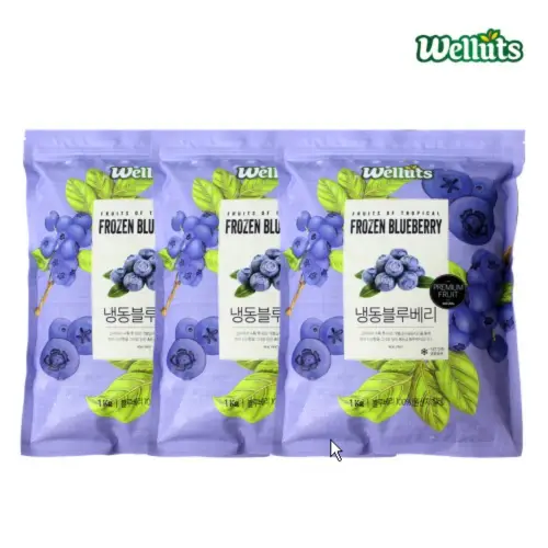 웰루츠 A등급 냉동 블루베리 1kg, 3개