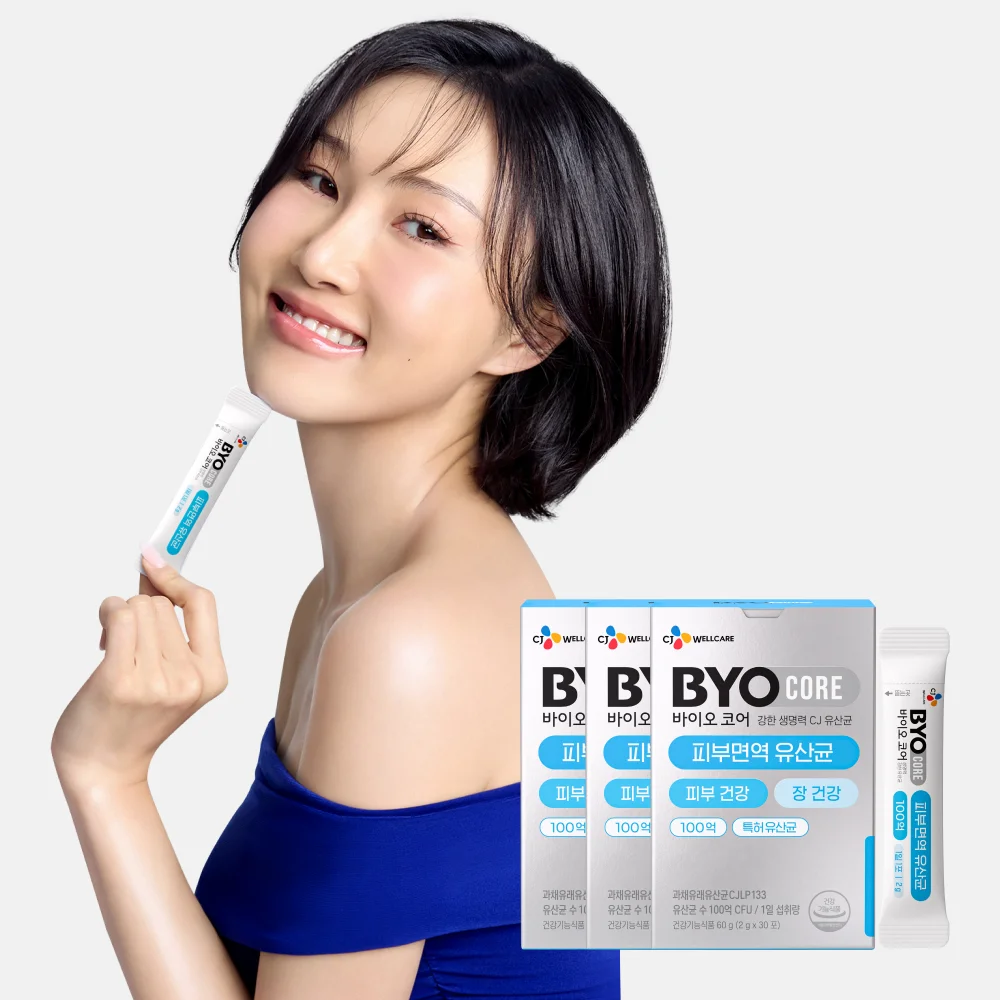 [03044] CJ 바이오코어 피부면역 유산균 / 100억보장 부자유산균 화사 유산균 30포, 3개