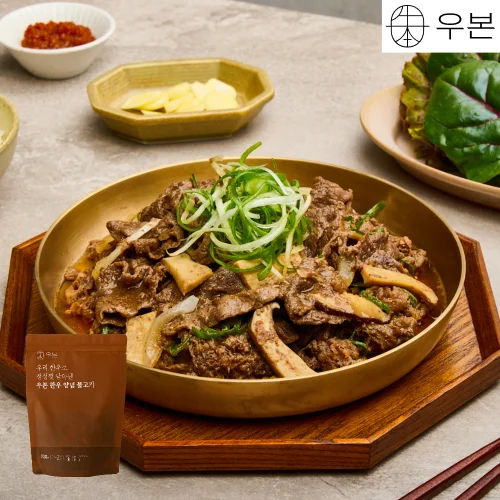 [04333] 우본 한우 간장 앙념 소불고기 전골 500g 캠핑음식 밀키트