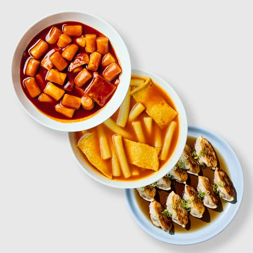[04544] [금미옥] 떡볶이와 바삭만두 분식 밀키트 세트 (쌀떡 밀떡 즉석떡볶이 고기만두)