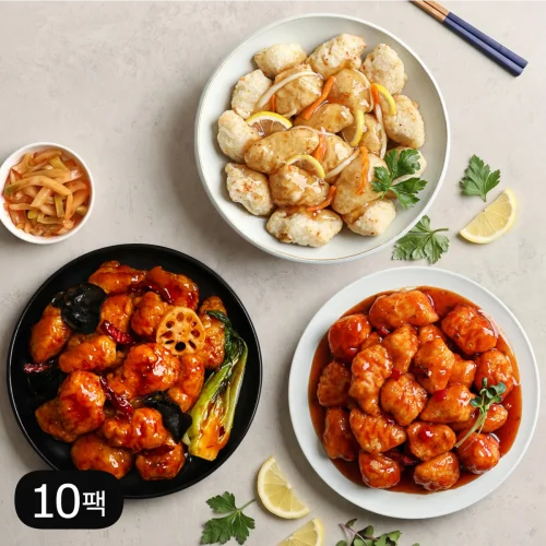 [04637] 다신샵 성수동905 닭가슴살 꿔바로우&칠리깐풍기 3종 10팩 / 저당소스