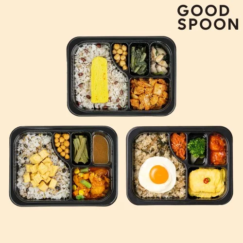 [04689] 굿스푼 당뇨 도시락 식단 3종 3팩 닭갈비 김치찜 동태전 저당 임당 직장인 양많은 밥 반찬