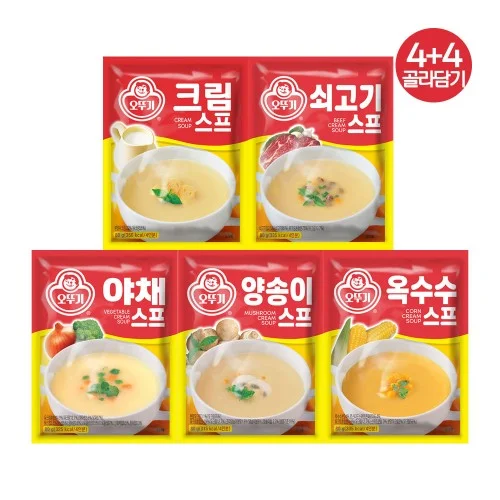 [04709] [4+4] 오뚜기 크림스프 80g 4개+양송이스프 80g 4개 외 3종
