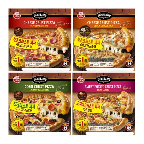 [04736] [슈퍼적립] 오뚜기 크러스트 피자 4종 고르곤졸라+시그니처 익스트림+페페로니 디럭스피자+미트콤보