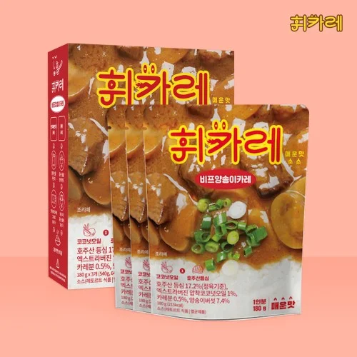 [04791] 휘카레 비프양송이 카레 매운맛, 180g, 3개