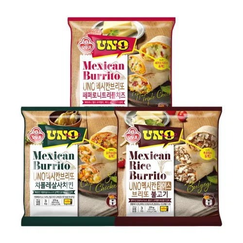 [04881] [6+6] 오뚜기 UNO 멕시칸 브리또 페페로니트리플치즈/치폴레살사치킨/불고기 총12개