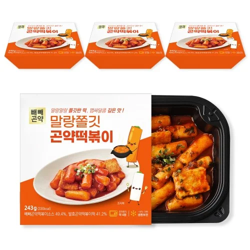 [04902] [칼로리를 낮춘 곤약떡볶이] 빼빼곤약 곤약떡볶이 말랑쫄깃, 243g, 4개