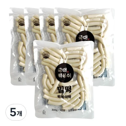 [04903] 국대떡볶이 실온보관 밀떡(소스별매) 기본맛, 300g, 5개